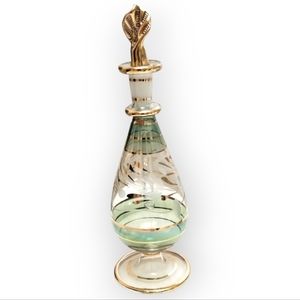 Vintage Handblown Glass Perfume Bottle W/Dipping Stick